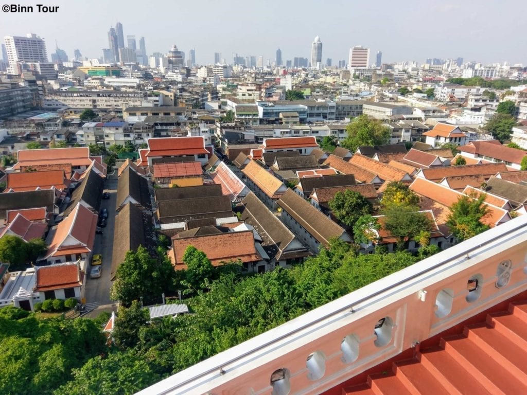 Panoramic city view of Bangkok from Wat Saket or the Golden Mount Temple